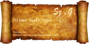 Szima György névjegykártya